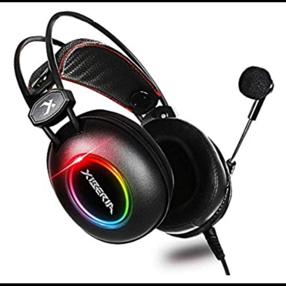 Black Gaming Headset, Over-Ear Stereo Gaming Headp